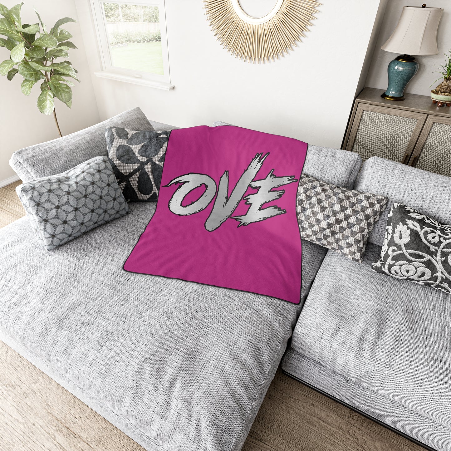 Cozy Polyester Blanket with Love Design, Perfect for Gifts, Home Decor, Cozy Nights, Valentine's Day, Self-Care