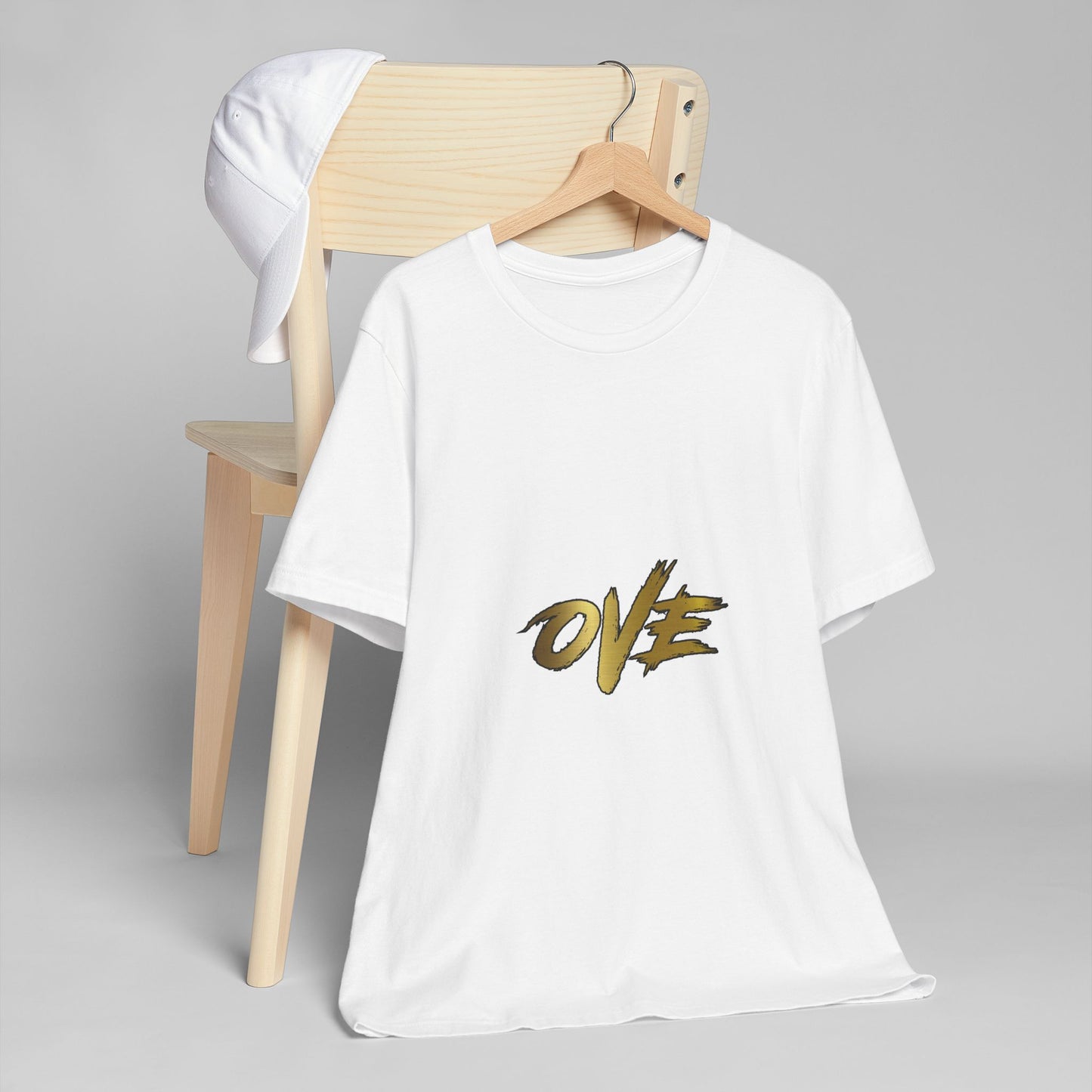 Stylish Unisex Jersey T-Shirt with 'OVE' Graphic Design, Casual Wear, Gift for Him/Her, Summer Fashion, Streetwear Essential