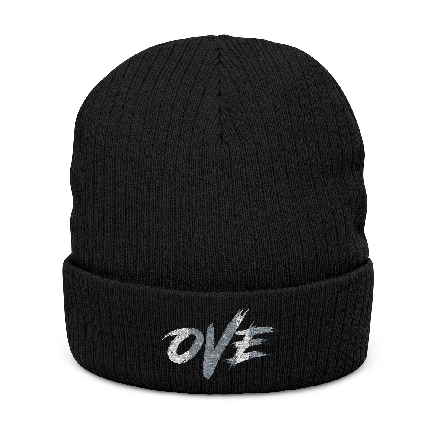 Stylish Ribbed Knit Beanie with Embroidered Design - Cozy Winter Accessory, Perfect Gift, Casual Wear, Unisex Hat