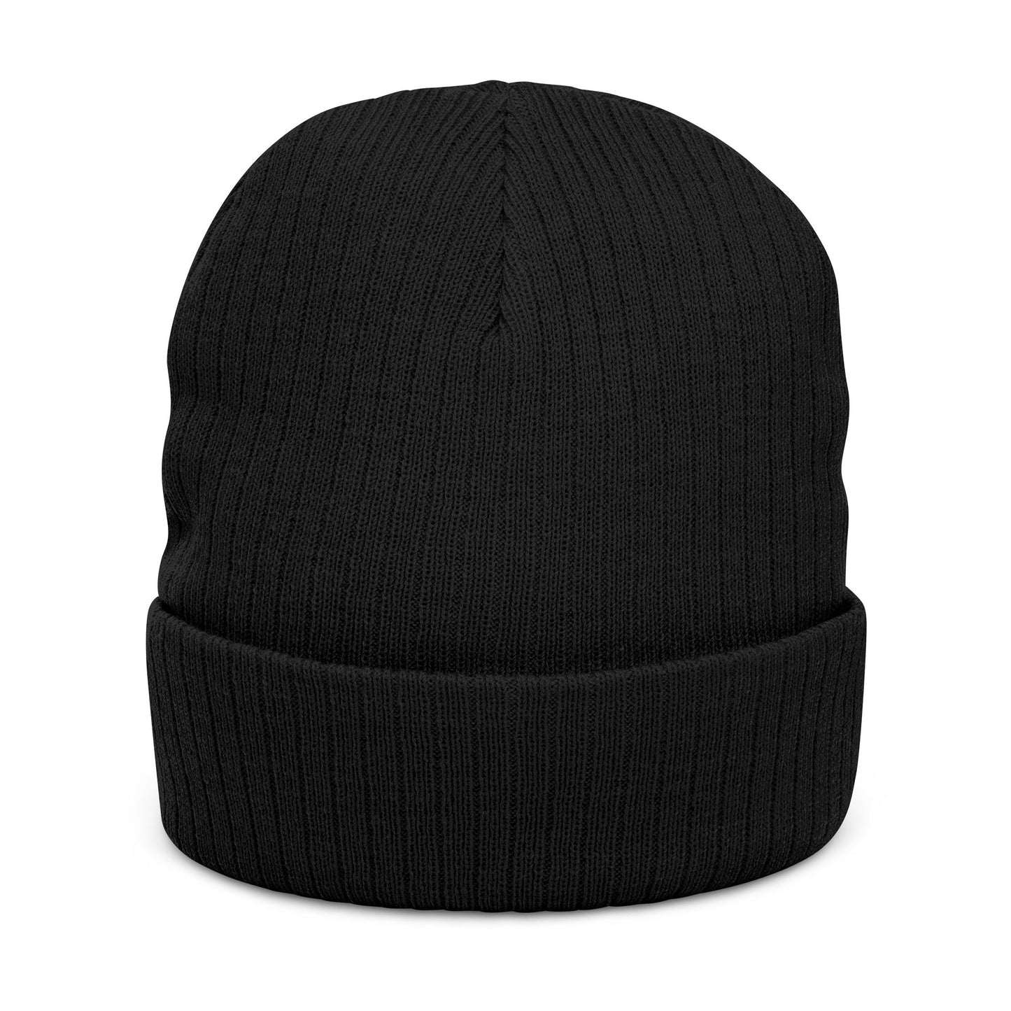 Stylish Ribbed Knit Beanie with Embroidered Design - Cozy Winter Accessory, Perfect Gift, Casual Wear, Unisex Hat