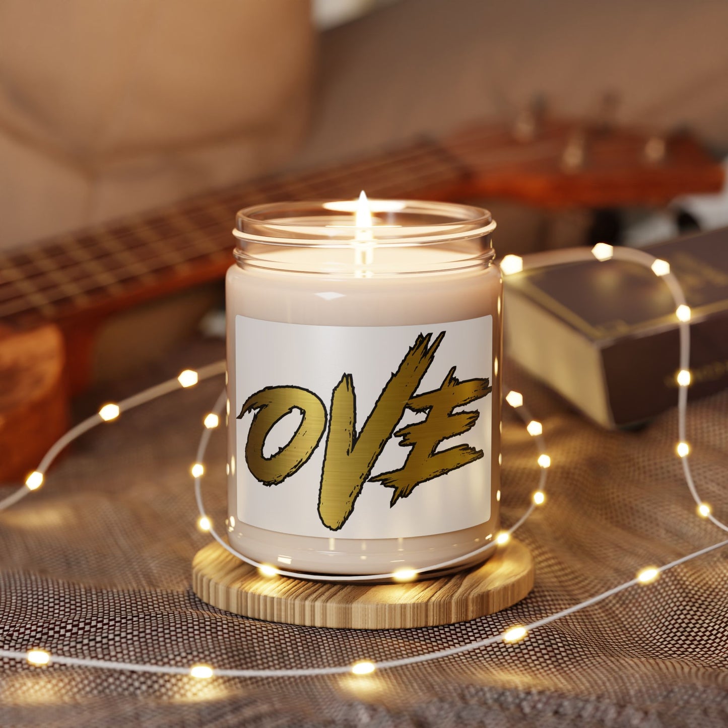 Scented Soy Candle with 'OVE' Design, Relaxing Home Fragrance, Eco-Friendly Gift, Aromatherapy Candle, Ideal for Celebrations, Self-Care