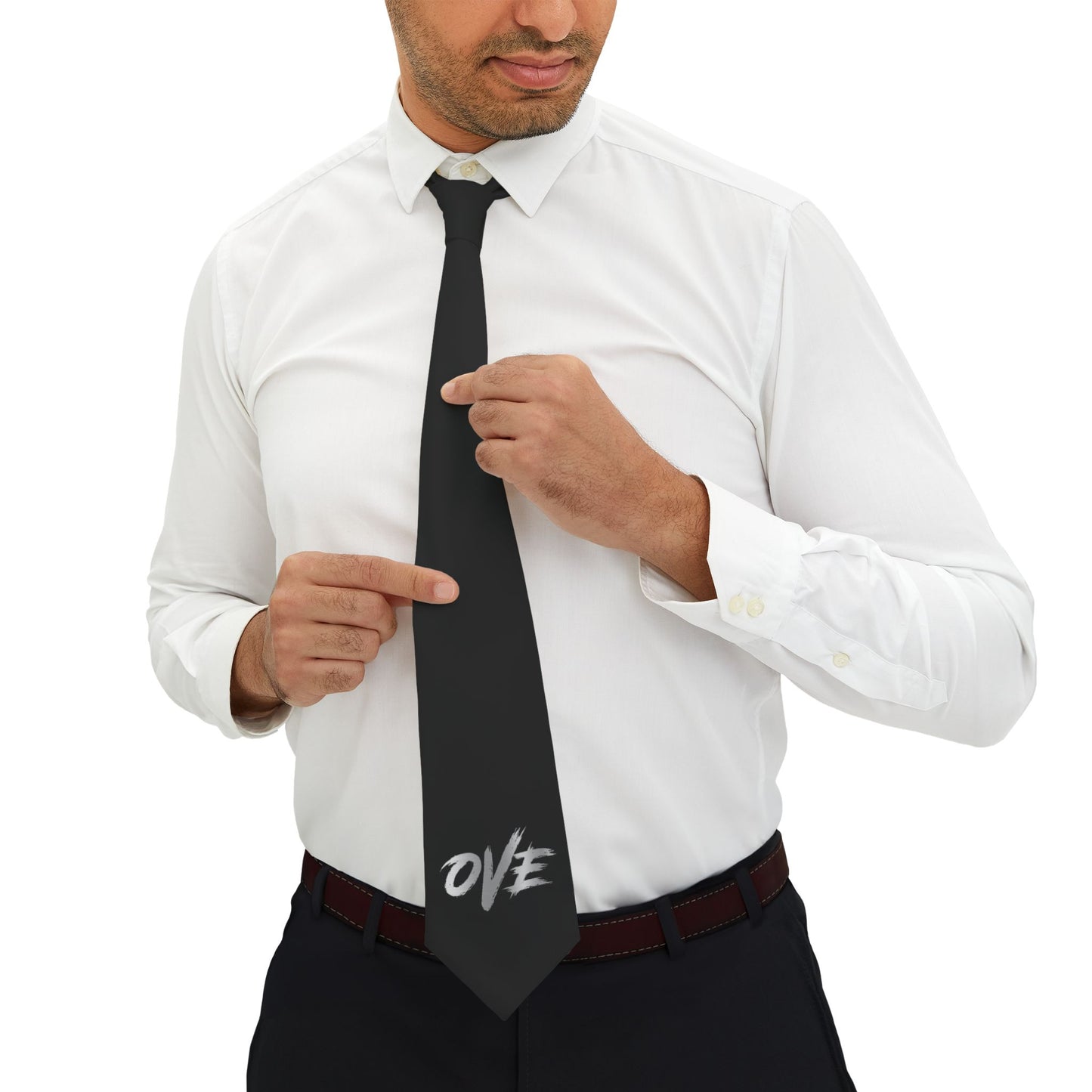 Modern Graphic Necktie with 'OVE' Design | Stylish Tie for Men, Formal Wear, Gifts for Him, Fashion accessories, Business Attire