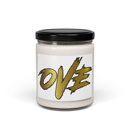 Scented Soy Candle with 'OVE' Design, Relaxing Home Fragrance, Eco-Friendly Gift, Aromatherapy Candle, Ideal for Celebrations, Self-Care