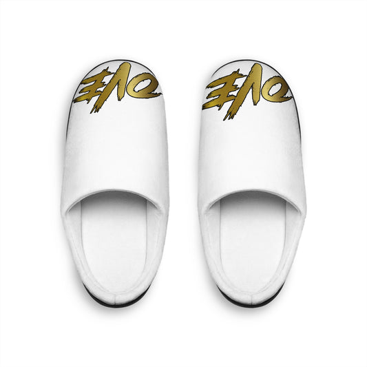 Cozy Men's Indoor Slippers with 'Love' Design, Perfect for Relaxation, Home, Gift, Comfort, Footwear